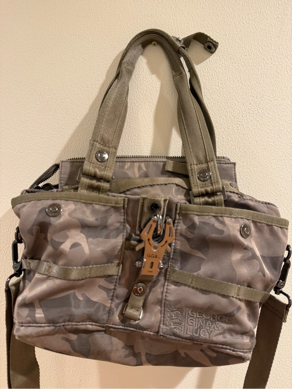 vintage George Gina & Lucy "Evil Chique" shoulder bag in a Y2K camouflage